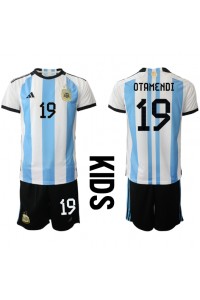Fotbalové Dres Argentina Nicolas Otamendi #19 Dětské Domácí Oblečení MS 2022 Krátký Rukáv (+ trenýrky)
